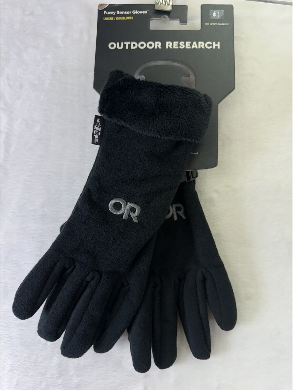 Outdoor Research Womens Fuzzy Sensor Gloves Black Large Winter Touchscreen New